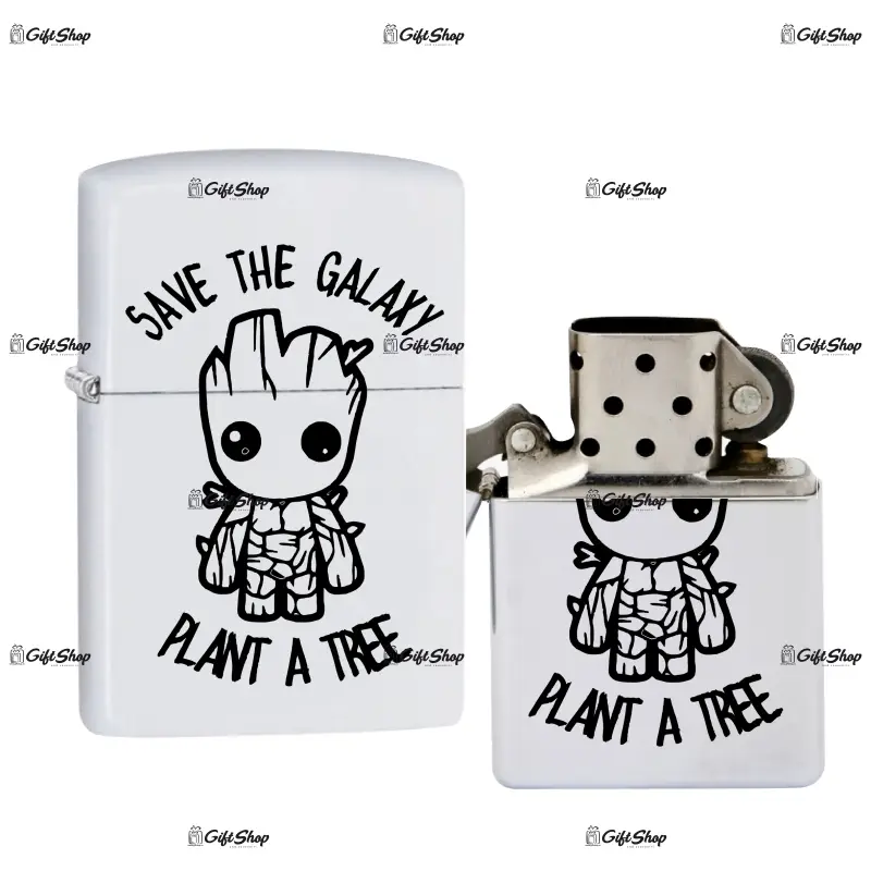 Save the galaxy plant a tree, bricheta metalica gravata laser cu mesaj